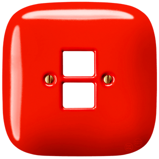 SQUARE PORCELAIN WALL SOCKET RED PC/USB - DYKE & DEAN