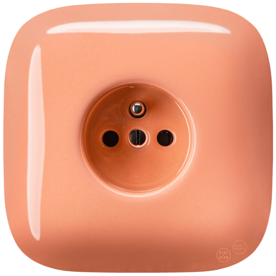 SQUARE PORCELAIN WALL SOCKET SALMON - DYKE & DEAN