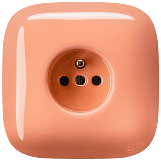 SQUARE PORCELAIN WALL SOCKET SALMON - DYKE & DEAN