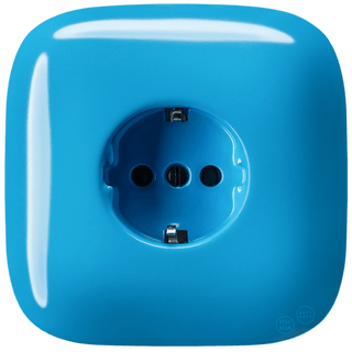 SQUARE PORCELAIN WALL SOCKET SCHUKO AZURE - DYKE & DEAN