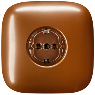 SQUARE PORCELAIN WALL SOCKET SCHUKO COPPER - DYKE & DEAN