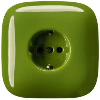 SQUARE PORCELAIN WALL SOCKET SCHUKO GREEN - DYKE & DEAN