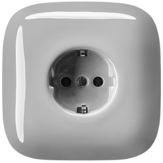 SQUARE PORCELAIN WALL SOCKET SCHUKO GREY - DYKE & DEAN