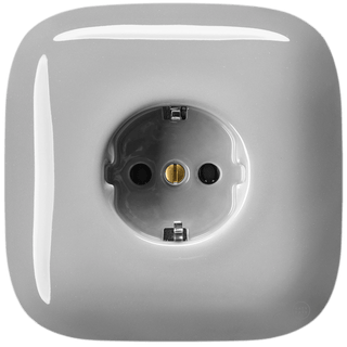 SQUARE PORCELAIN WALL SOCKET SCHUKO GREY - DYKE & DEAN