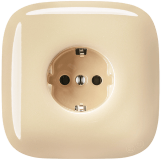 SQUARE PORCELAIN WALL SOCKET SCHUKO SAND - DYKE & DEAN