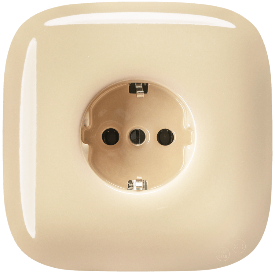 SQUARE PORCELAIN WALL SOCKET SCHUKO SAND - DYKE & DEAN