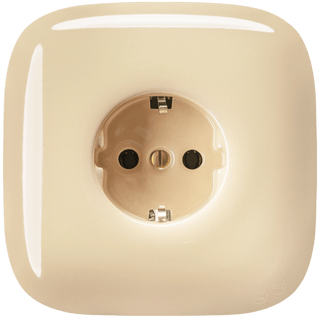 SQUARE PORCELAIN WALL SOCKET SCHUKO SAND - DYKE & DEAN