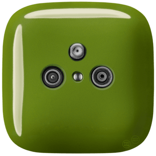 SQUARE PORCELAIN WALL SOCKET TV ANTENNA GREEN - DYKE & DEAN