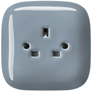 SQUARE PORCELAIN WALL SOCKET UK ASH GREY - DYKE & DEAN