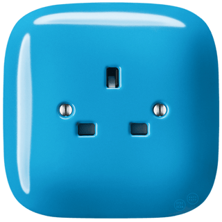 SQUARE PORCELAIN WALL SOCKET UK AZURE - DYKE & DEAN