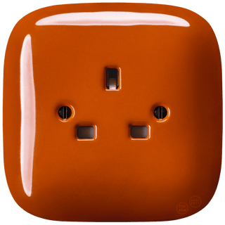 SQUARE PORCELAIN WALL SOCKET UK BRICK RED - DYKE & DEAN