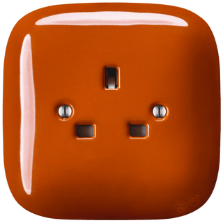 SQUARE PORCELAIN WALL SOCKET UK BRICK RED - DYKE & DEAN