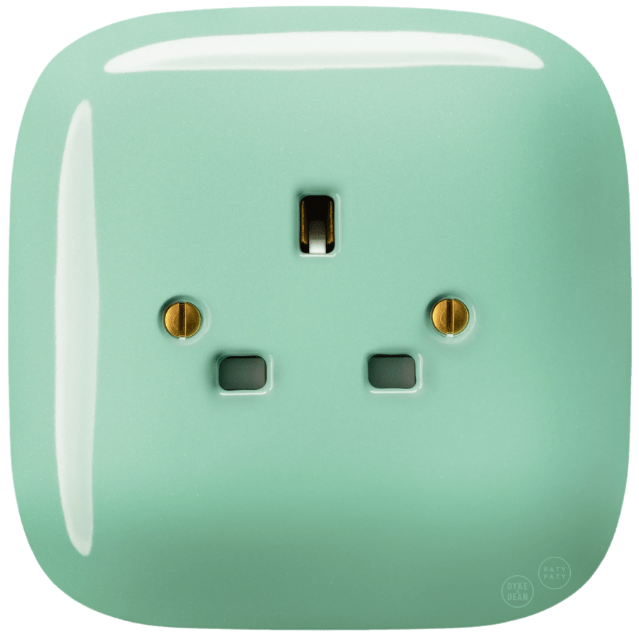 SQUARE PORCELAIN WALL SOCKET UK MINT - DYKE & DEAN