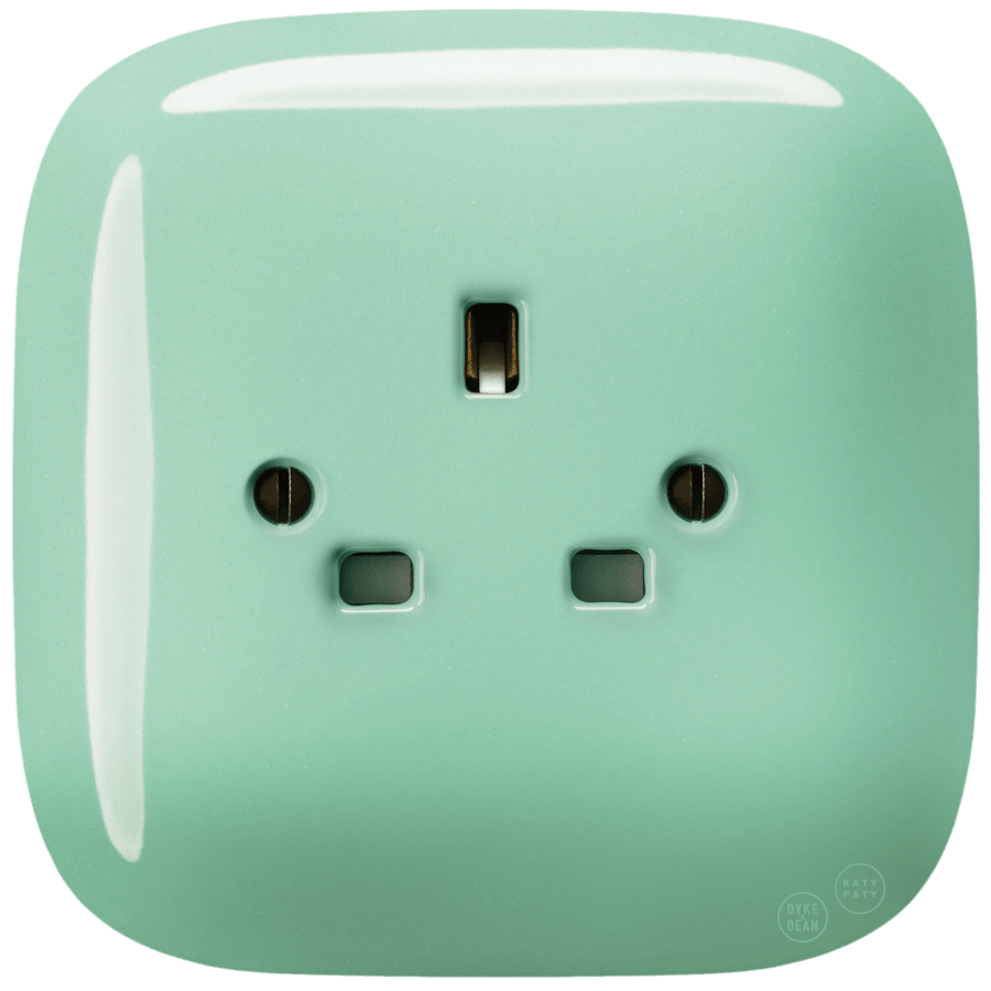 SQUARE PORCELAIN WALL SOCKET UK MINT - DYKE & DEAN