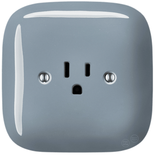 SQUARE PORCELAIN WALL SOCKET USA 15 AMP ASH GREY - DYKE & DEAN