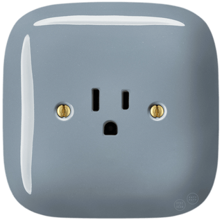 SQUARE PORCELAIN WALL SOCKET USA 15 AMP ASH GREY - DYKE & DEAN