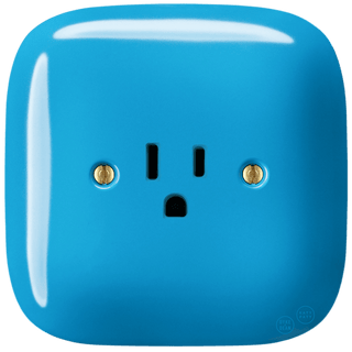 SQUARE PORCELAIN WALL SOCKET USA 15 AMP AZURE - DYKE & DEAN