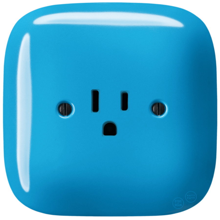 SQUARE PORCELAIN WALL SOCKET USA 15 AMP AZURE - DYKE & DEAN