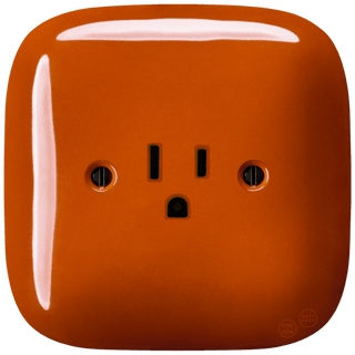 SQUARE PORCELAIN WALL SOCKET USA 15 AMP BRICK RED - DYKE & DEAN