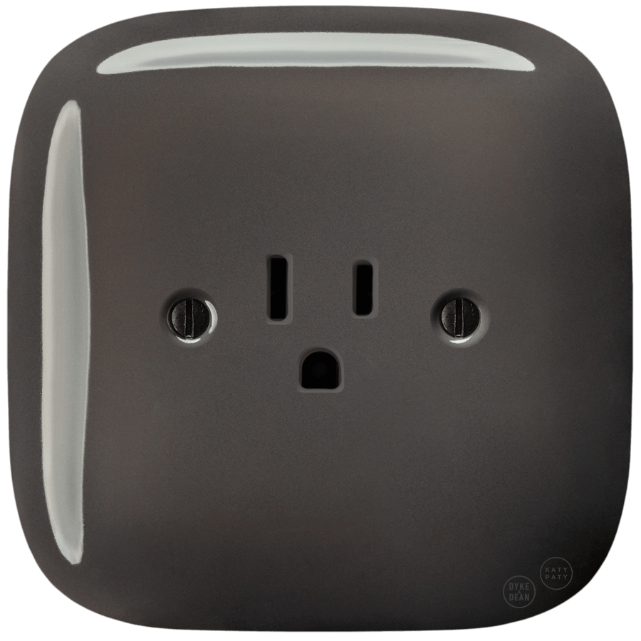 SQUARE PORCELAIN WALL SOCKET USA 15 AMP BROWN - DYKE & DEAN