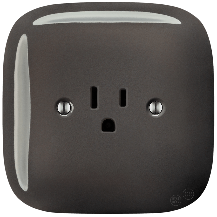 SQUARE PORCELAIN WALL SOCKET USA 15 AMP BROWN - DYKE & DEAN