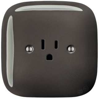 SQUARE PORCELAIN WALL SOCKET USA 15 AMP BROWN - DYKE & DEAN