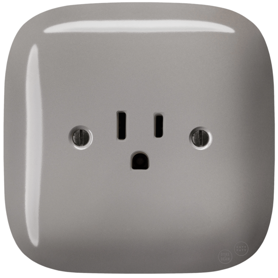 SQUARE PORCELAIN WALL SOCKET USA 15 AMP CAPPUCCINO - DYKE & DEAN