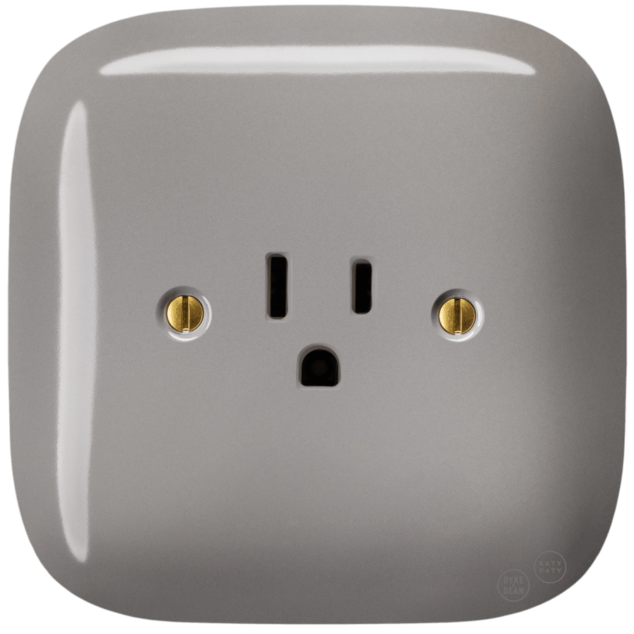 SQUARE PORCELAIN WALL SOCKET USA 15 AMP CAPPUCCINO - DYKE & DEAN