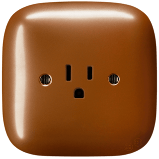 SQUARE PORCELAIN WALL SOCKET USA 15 AMP COPPER - DYKE & DEAN