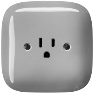 SQUARE PORCELAIN WALL SOCKET USA 15 AMP GREY - DYKE & DEAN