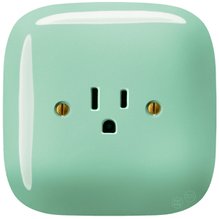 SQUARE PORCELAIN WALL SOCKET USA 15 AMP MINT - DYKE & DEAN