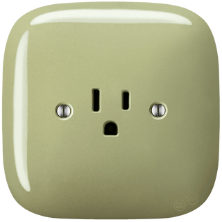 SQUARE PORCELAIN WALL SOCKET USA 15 AMP MOSS GREEN - DYKE & DEAN