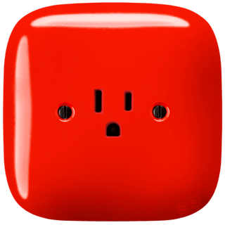 SQUARE PORCELAIN WALL SOCKET USA 15 AMP RED - DYKE & DEAN