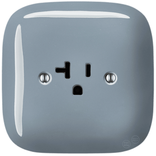 SQUARE PORCELAIN WALL SOCKET USA 20 AMP ASH GREY - DYKE & DEAN