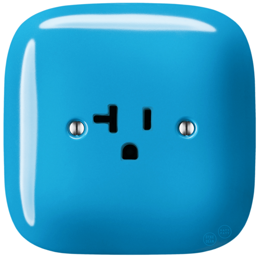 SQUARE PORCELAIN WALL SOCKET USA 20 AMP AZURE - DYKE & DEAN