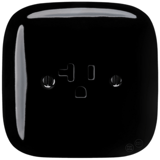 SQUARE PORCELAIN WALL SOCKET USA 20 AMP BLACK - DYKE & DEAN