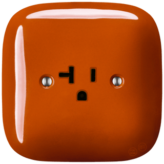 SQUARE PORCELAIN WALL SOCKET USA 20 AMP BRICK RED - DYKE & DEAN