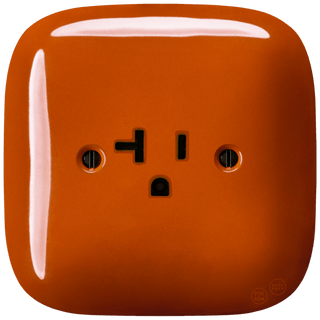 SQUARE PORCELAIN WALL SOCKET USA 20 AMP BRICK RED - DYKE & DEAN