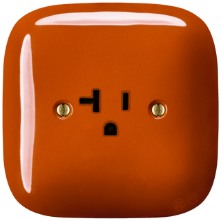 SQUARE PORCELAIN WALL SOCKET USA 20 AMP BRICK RED - DYKE & DEAN