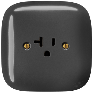 SQUARE PORCELAIN WALL SOCKET USA 20 AMP DARK GREY - DYKE & DEAN