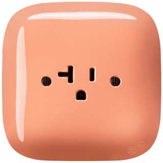 SQUARE PORCELAIN WALL SOCKET USA 20 AMP SALMON - DYKE & DEAN