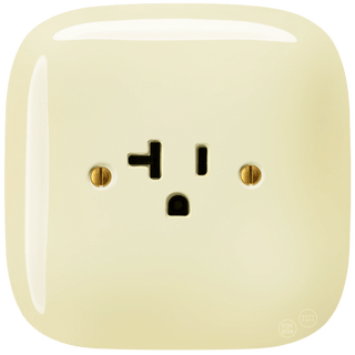 SQUARE PORCELAIN WALL SOCKET USA 20 AMP VANILLA - DYKE & DEAN