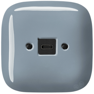 SQUARE PORCELAIN WALL SOCKET USB - C ASH GREY - DYKE & DEAN