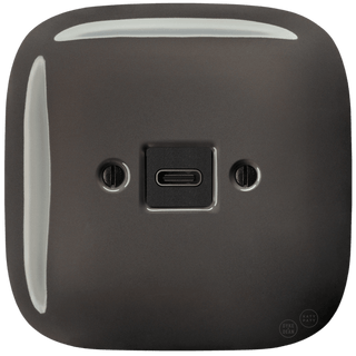 SQUARE PORCELAIN WALL SOCKET USB - C BROWN - DYKE & DEAN