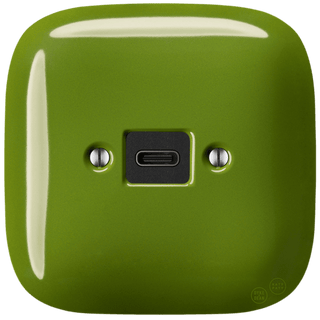 SQUARE PORCELAIN WALL SOCKET USB - C GREEN - DYKE & DEAN