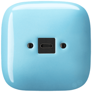 SQUARE PORCELAIN WALL SOCKET USB - C PASTEL BLUE - DYKE & DEAN