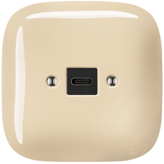 SQUARE PORCELAIN WALL SOCKET USB - C SAND - DYKE & DEAN