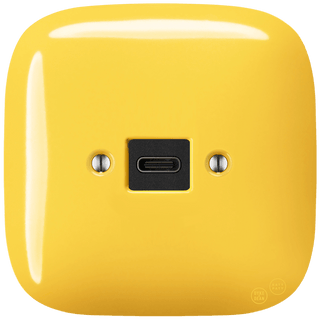 SQUARE PORCELAIN WALL SOCKET USB - C YELLOW - DYKE & DEAN