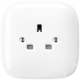 SQUARE PORCELAIN WALL SOCKET WHITE UK - DYKE & DEAN