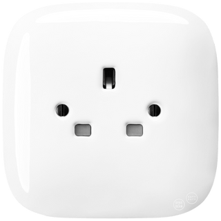 SQUARE PORCELAIN WALL SOCKET WHITE UK - DYKE & DEAN